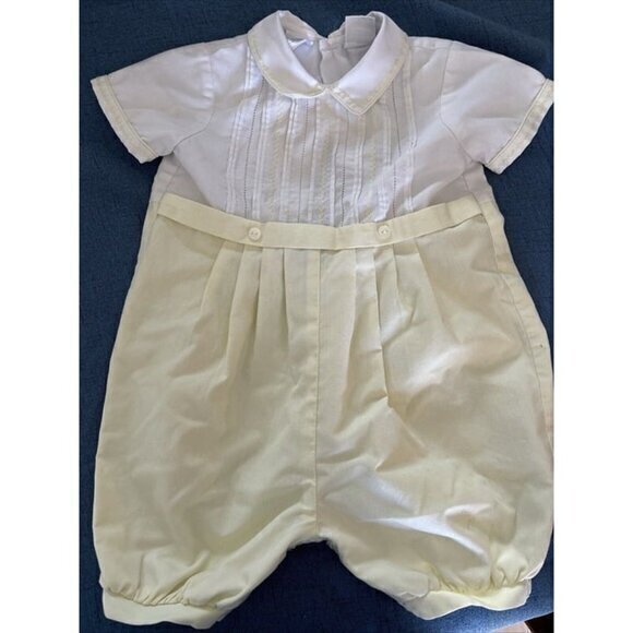 Sarah Louise Boys Romper Size 9-12 Months White Toddler Shorties Outfit - Picture 1 of 10